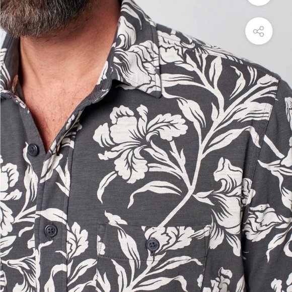 NWT Faherty Knit Seasons SS Shirt Hawaiian Button Down - Picture 4 of 7